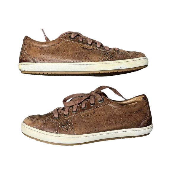 Taos Shoes Womens 8.5 EU39 Freedom Sneakers Brown Leather Casual Walking Studded - Picture 7 of 12